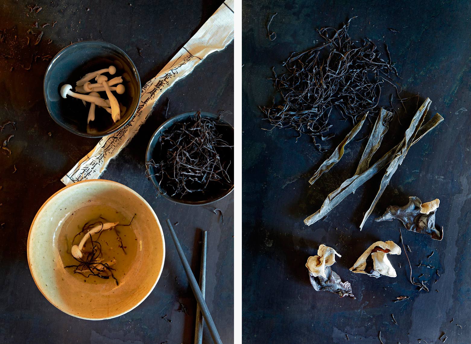 black-mushrooms-seaweed